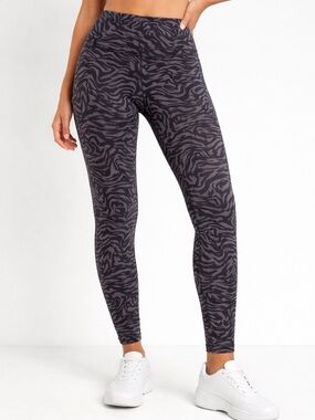 Fabletics High-Waist Zebra Print Leggings - Charcoal